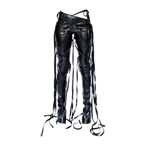Faux Leather String Pants