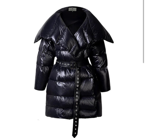 Belted Wrap Down Coat