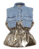 Denim & Metallic Vest