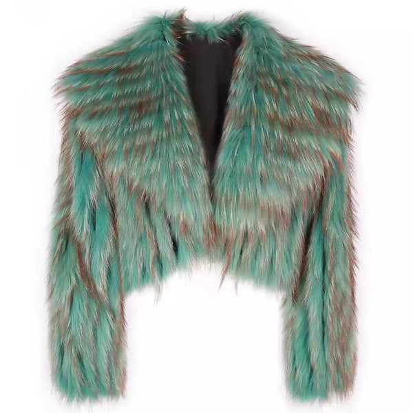 Racoon Fur Wide Collar