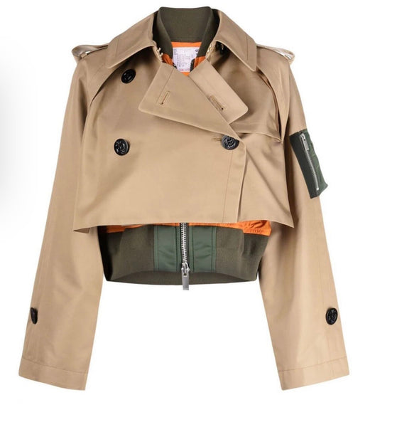 Trench Cropped Mix Moto Jacket