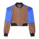 Satin Colorblock Bomber