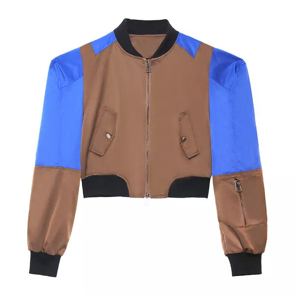 Satin Colorblock Bomber