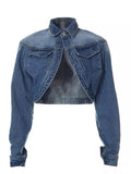 Jche Open Denim Shacket